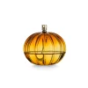 HADELAND GLASSVERK Oljelamper-AURORA OLJELAMPE OPTIKK RUND 14 CM AMBER
