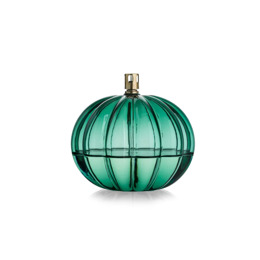 HADELAND GLASSVERK Oljelamper-AURORA OLJELAMPE OPTIKK RUND 14 CM TEAL