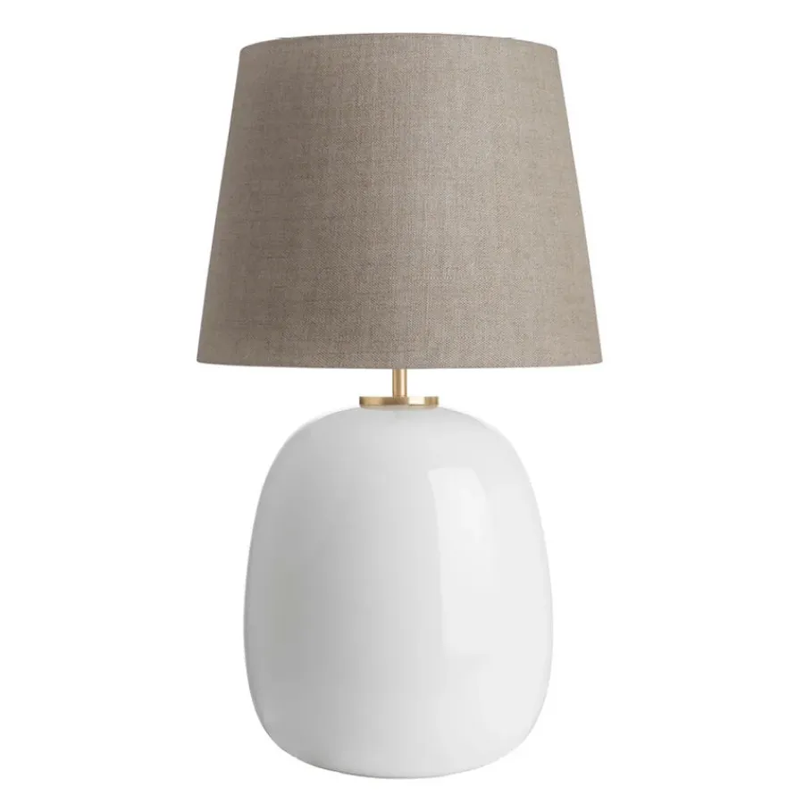 HADELAND GLASSVERK Bordlamper|Bordlamper-Austra Bordlampe 40*30*38 Beige skjerm Hvit