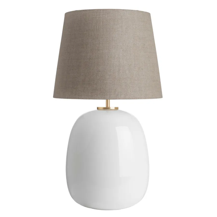 HADELAND GLASSVERK Bordlamper|Bordlamper-Austra Bordlampe 40*30*38 Beige skjerm Hvit
