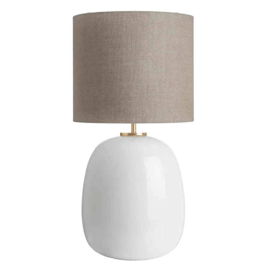 HADELAND GLASSVERK Bordlamper|Bordlamper-Austra Bordlampe 30*35 Beige skjerm Hvit