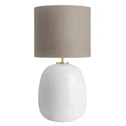 HADELAND GLASSVERK Bordlamper|Bordlamper-Austra Bordlampe 30*35 Beige skjerm Hvit