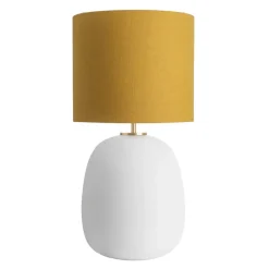HADELAND GLASSVERK Bordlamper|Bordlamper-Austra Bordlampe , 30*35 Gul skjerm Hvit