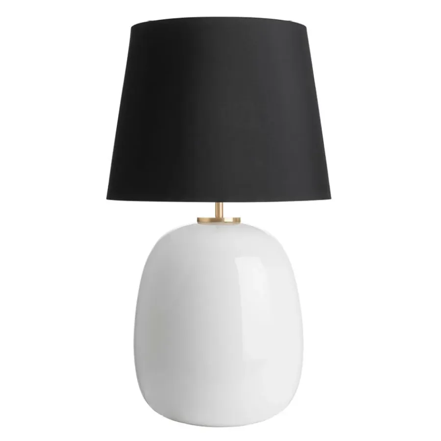 HADELAND GLASSVERK Bordlamper|Bordlamper-Austra Bordlampe 40*30*38 Sort skjerm Hvit