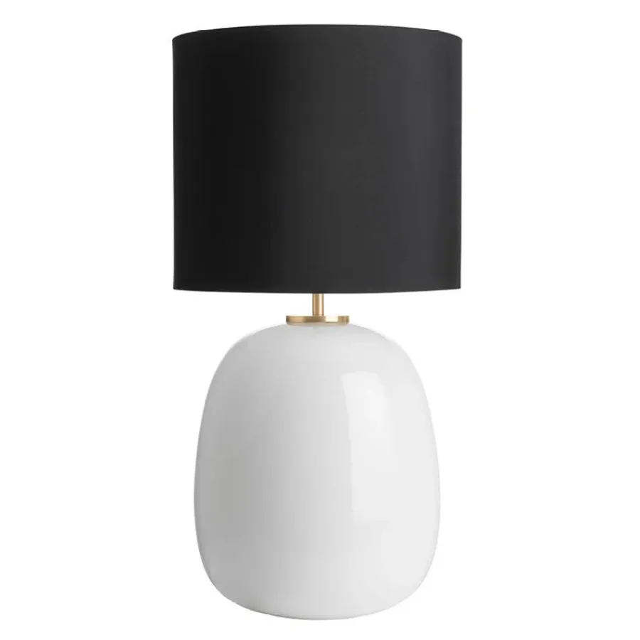 HADELAND GLASSVERK Bordlamper|Bordlamper-Austra Bordlampe 35*30 Sort skjerm Hvit