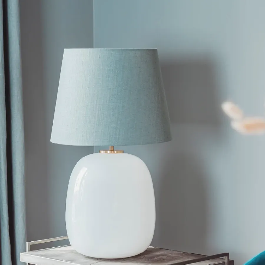 HADELAND GLASSVERK Bordlamper|Bordlamper-Austra Bordlampe 35*30 Sort skjerm Hvit