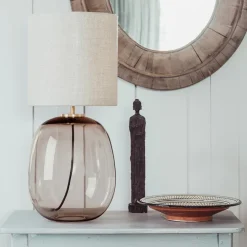 HADELAND GLASSVERK Bordlamper|Bordlamper-Austra Bordlampe 35*30 Sort skjerm Hvit