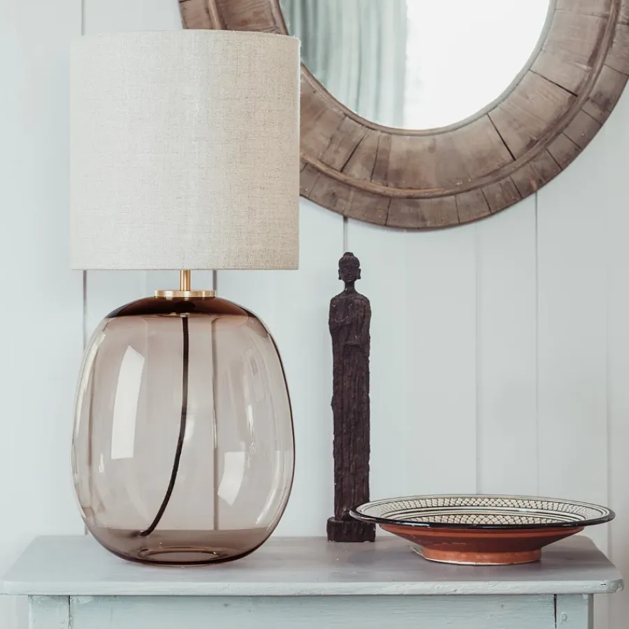 HADELAND GLASSVERK Bordlamper|Bordlamper-Austra Bordlampe 35*30 Sort skjerm Hvit