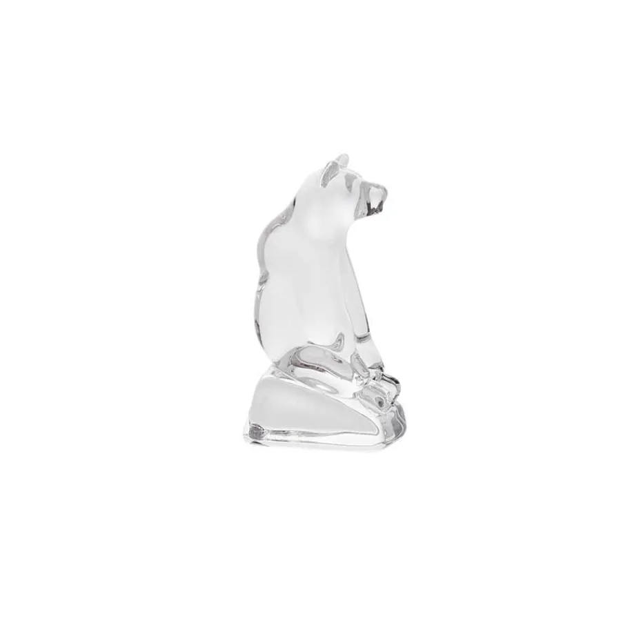 HADELAND GLASSVERK Glassfigurer-BJØRN SITTENDE 9 CM Klar