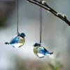 HADELAND GLASSVERK Glassfigurer-BLÅMEIS HENGEPYNT 5CM 2-PK