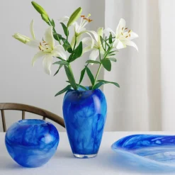 HADELAND GLASSVERK AS Dekorfat Og -Boller|Kunstglass-BLUE OCEAN BOLLE 16 CM BLÅ