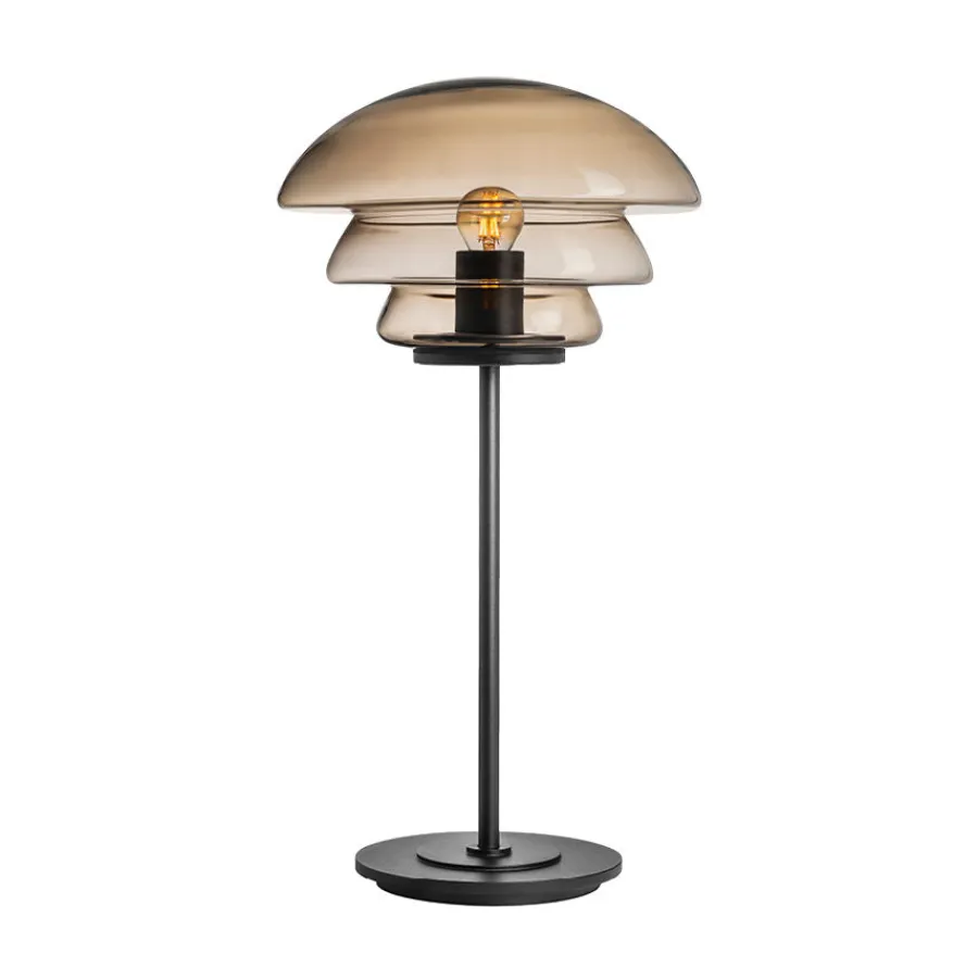 HADELAND GLASSVERK AS Bordlamper|Bordlamper-BORDLAMPE 4006 MED SORT METALLFOT Kakao