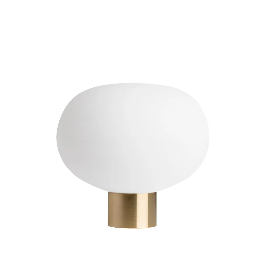 HADELAND GLASSVERK AS Bordlamper|Bordlamper-BORDLAMPE 4169 SMALL HVIT MATT M. MESSING SOKKEL