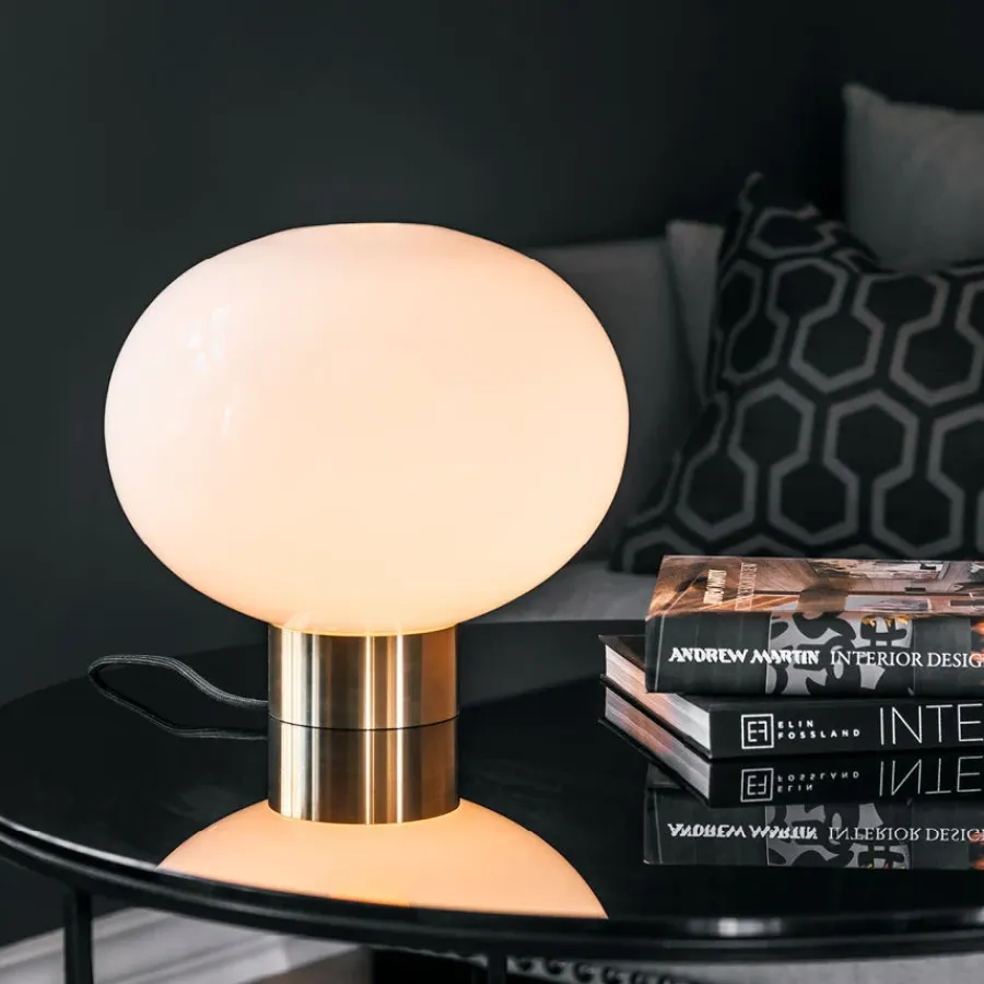 HADELAND GLASSVERK AS Bordlamper|Bordlamper-BORDLAMPE 4169 SMALL M. SORT SOKKEL Hvit