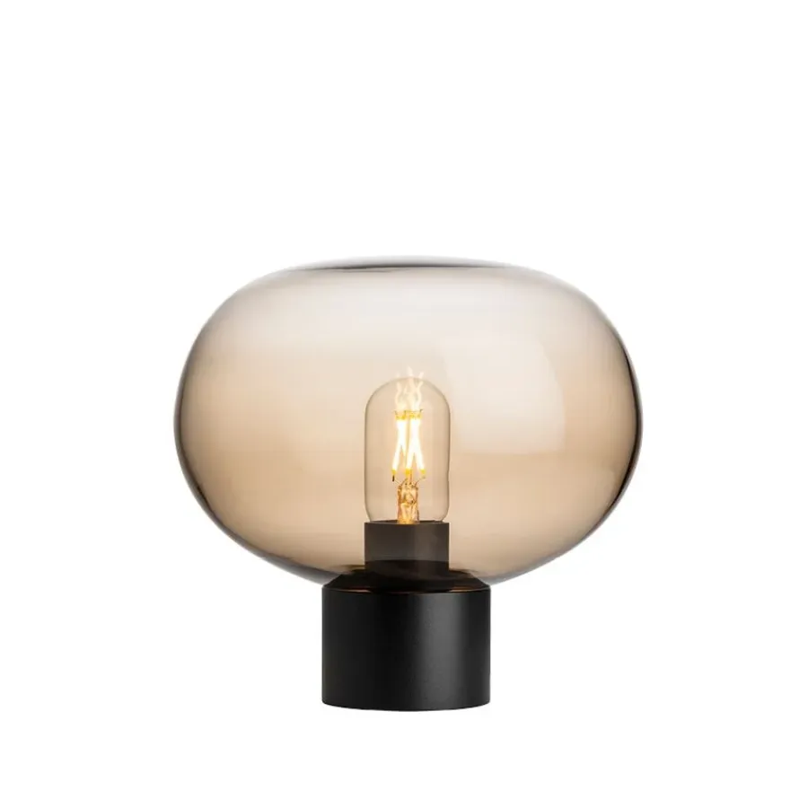 HADELAND GLASSVERK AS Bordlamper|Bordlamper-BORDLAMPE 4169 SMALL M. SORT SOKKEL Kakao