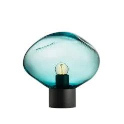 HADELAND GLASSVERK Bordlamper|Bordlamper-CRYSTAL STONE BORDLAMPE BLÅGRØNN