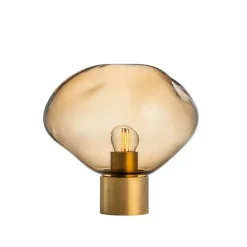 HADELAND GLASSVERK Bordlamper|Bordlamper-CRYSTAL STONE BORDLAMPE KAKAO