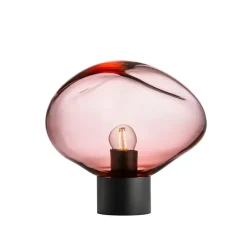 HADELAND GLASSVERK Bordlamper|Bordlamper-CRYSTAL STONE BORDLAMPE MORGENRØD