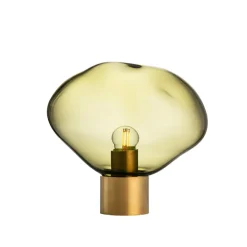HADELAND GLASSVERK Bordlamper|Bordlamper-CRYSTAL STONE BORDLAMPE OLIVEN