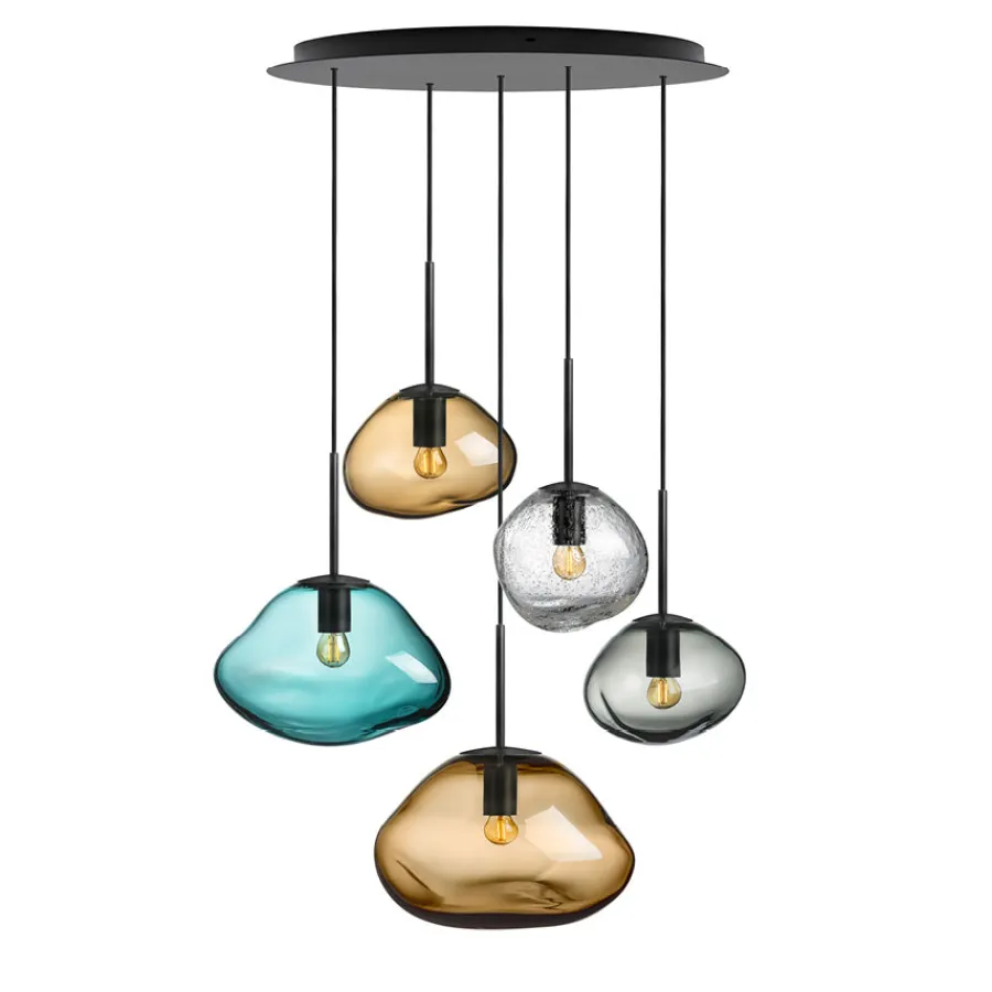 HADELAND GLASSVERK AS Taklamper|Crystal Stone-CRYSTAL STONE KVARTS 5 STK Flerfarget
