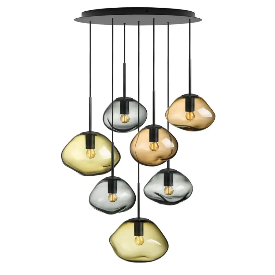 HADELAND GLASSVERK AS Taklamper|Crystal Stone-CRYSTAL STONE OLIVIN 7 STK Flerfarget