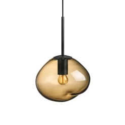 HADELAND GLASSVERK Taklamper|Crystal Stone-CRYSTAL STONE PENDELLAMPE KAKAO
