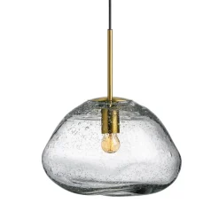 HADELAND GLASSVERK Taklamper|Crystal Stone-CRYSTAL STONE PENDELLAMPE KLAR SODA