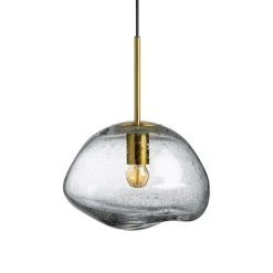 HADELAND GLASSVERK Taklamper|Crystal Stone-CRYSTAL STONE PENDELLAMPE KLAR SODA