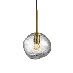 HADELAND GLASSVERK Taklamper|Crystal Stone-CRYSTAL STONE PENDELLAMPE KLAR SODA