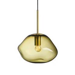 HADELAND GLASSVERK Taklamper|Crystal Stone-CRYSTAL STONE PENDELLAMPE OLIVEN