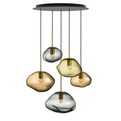 HADELAND GLASSVERK AS Taklamper|Crystal Stone-CRYSTAL STONE SERAPHIN 5 STK Flerfarget