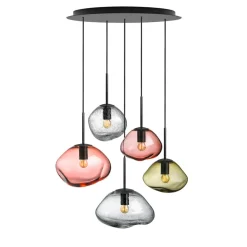 HADELAND GLASSVERK AS Taklamper|Crystal Stone-CRYSTAL STONE THULE 5 STK Flerfarget