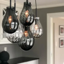 HADELAND GLASSVERK AS Taklamper|Dråpe-DOBBELTOPTIKK RØKGRÅ 285MM
