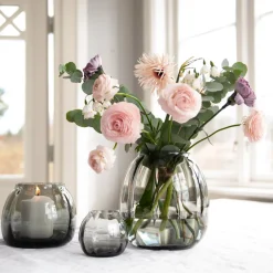 HADELAND GLASSVERK AS Lyslykter Og Lanterner-ELLA LYSLYKT 9 CM 2PK RØKGRÅ