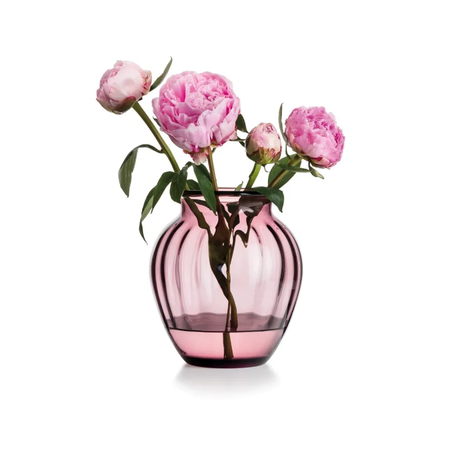 HADELAND GLASSVERK AS Vaser-EMILY VASE 23 CM ROSA OPTIKK