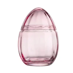 HADELAND GLASSVERK AS Påskepynt-GLASSEGG MED LOKK KLAR ROSA 15 CM