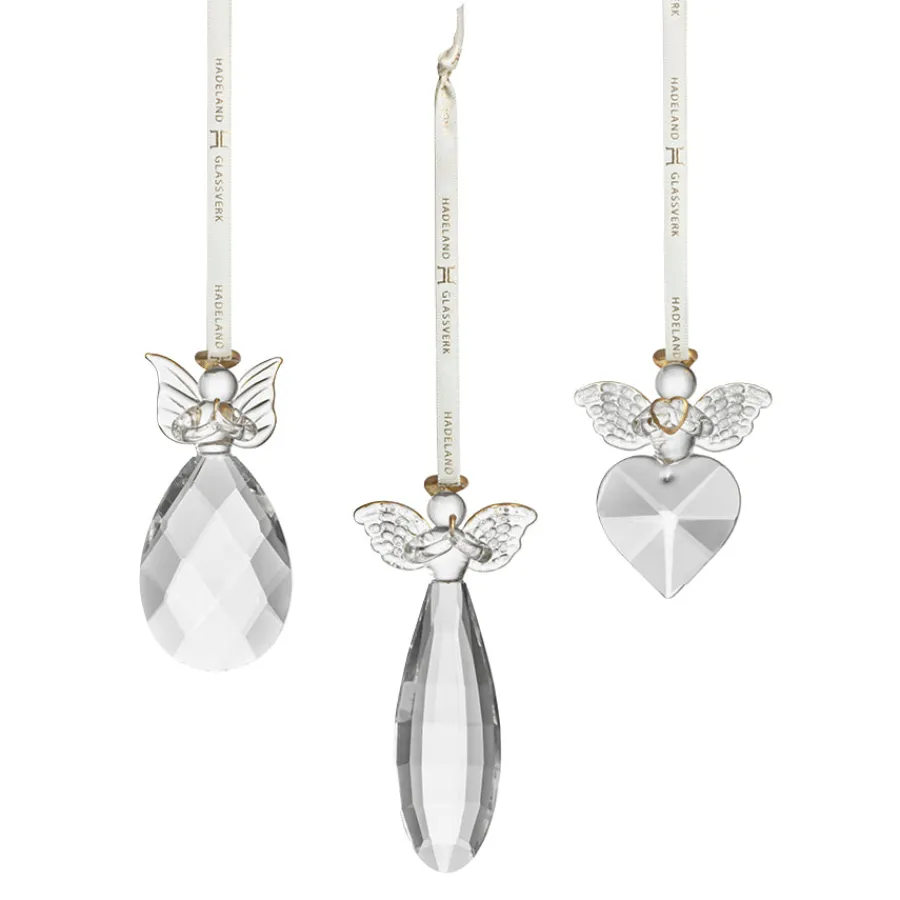 HADELAND GLASSVERK AS Julepynt-GLASS ENGEL HENG DIAMANT KLAR 3 PK