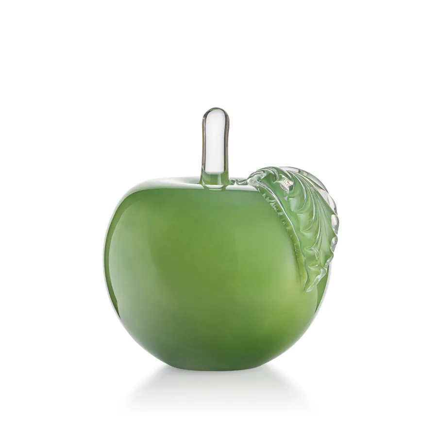 HADELAND GLASSVERK Glassfigurer-GLASSEPLE GRØNN 14CM