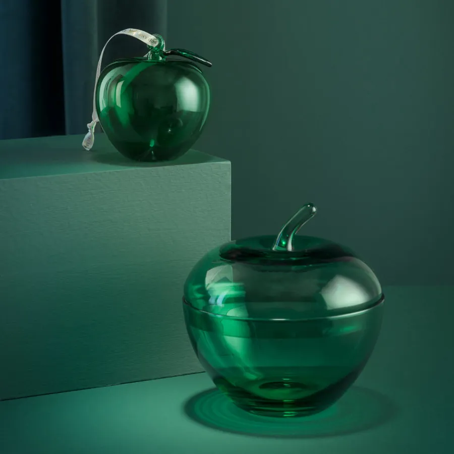 HADELAND GLASSVERK AS Julepynt-GLASSEPLE M/LOKK GRØNN 13,5 X 12,3 CM Grønn