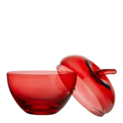 HADELAND GLASSVERK AS Julepynt-GLASSEPLE M/LOKK RØD 13,5 X 12,3 CM Rød