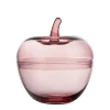 HADELAND GLASSVERK Julepynt-GLASSEPLE M/LOKK ROSA 13,5 X 12,3 CM