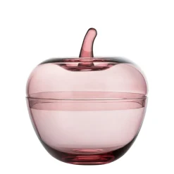 HADELAND GLASSVERK Julepynt-GLASSEPLE M/LOKK ROSA 13,5 X 12,3 CM