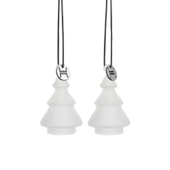 HADELAND GLASSVERK Julepynt-GLASSHENG GRAN FROSTET HVIT 2 PK