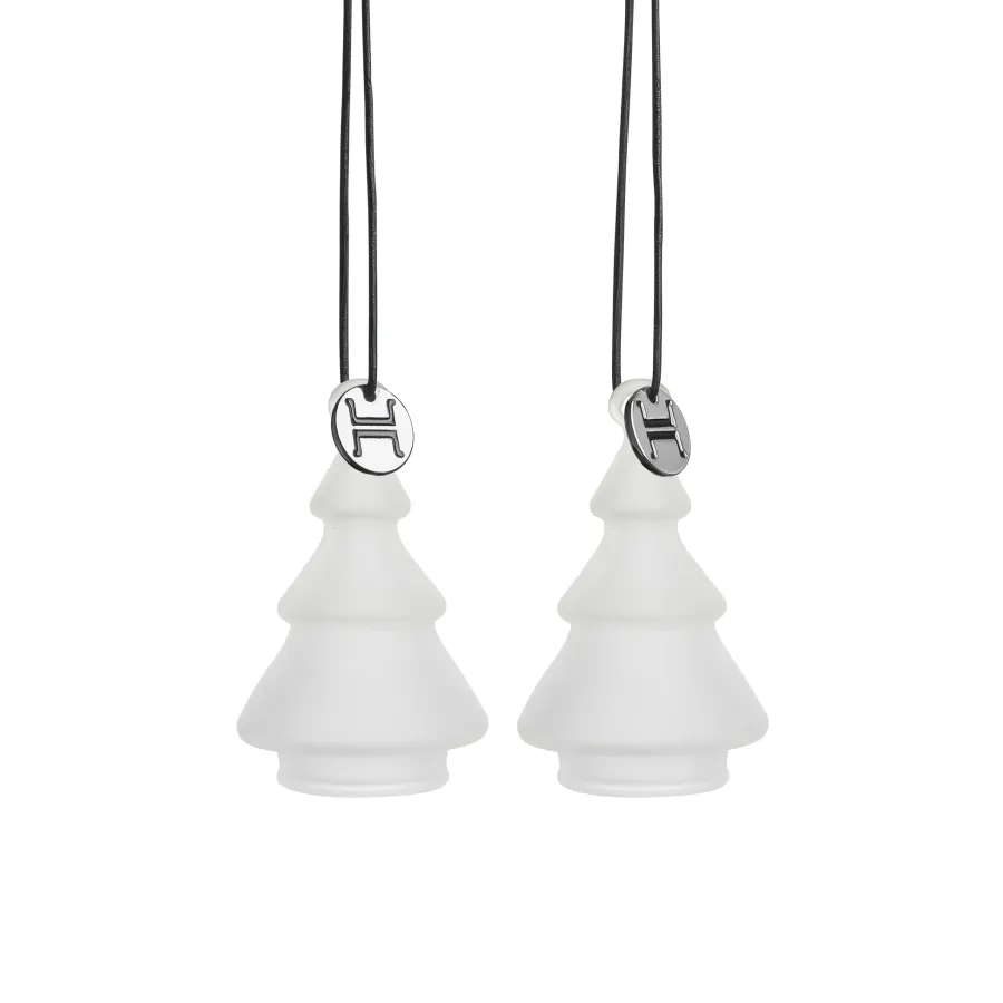 HADELAND GLASSVERK Julepynt-GLASSHENG GRAN FROSTET HVIT 2 PK