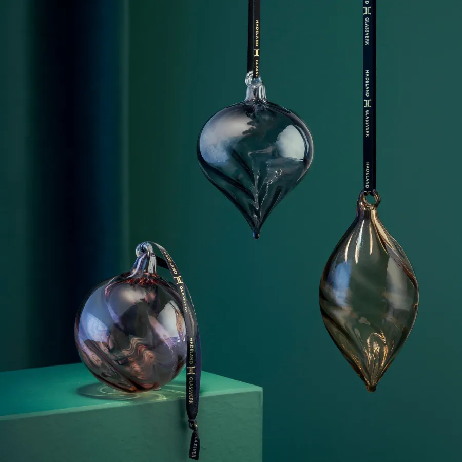 HADELAND GLASSVERK Julepynt-GLASSKLANG OPTIKK MIX FARGER 3 PK