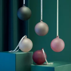 HADELAND GLASSVERK Julepynt-GLASSKULER MIX FARGER FROSTET 5 PK