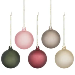 HADELAND GLASSVERK Julepynt-GLASSKULER MIX FARGER FROSTET 5 PK