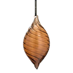HADELAND GLASSVERK Julepynt-GLASSKULE TWIST STOR OPTIKK KAKAO 20 CM