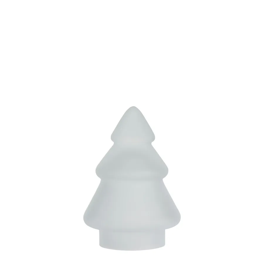 HADELAND GLASSVERK Julepynt-GLASSTRE FROSTET HVIT 9,8 CM
