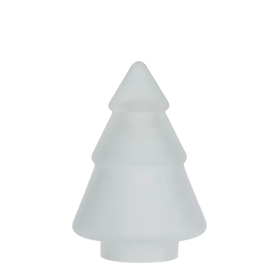 HADELAND GLASSVERK Julepynt-GLASSTRE FROSTET HVIT 12,7 CM
